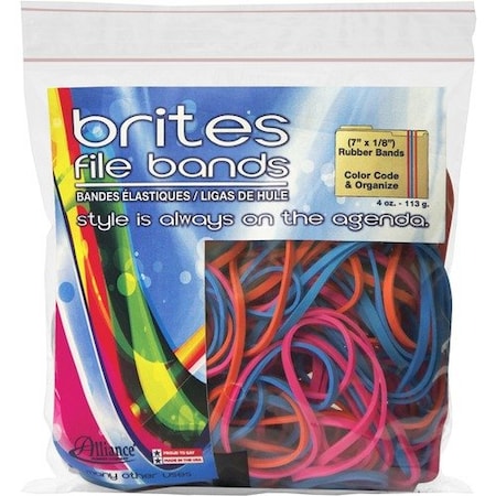 Alliance Rubber BANDS, FILE, BRITES, 7in, 4OZ, 50PK ALL07800
